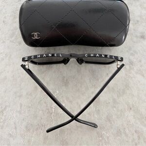 Black Fashion Logo Square Sunglasses